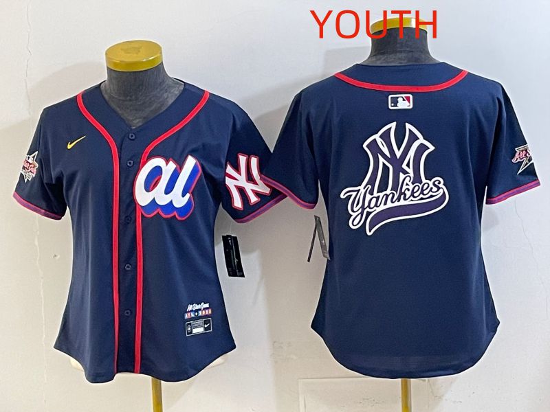 Youth 2025 New York Yankees Blank Drak Blue All star Nike MLB Jersey style 010->youth mlb jersey->Youth Jersey